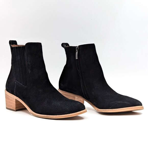 Paul Green Women Sante Cowboy Italian Black Suede Boots size 9.5US AUS 7 - Picture 1 of 12